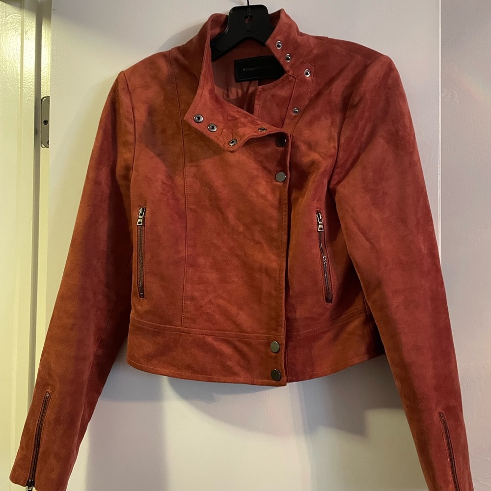 BCBG faux suede Moto jacket